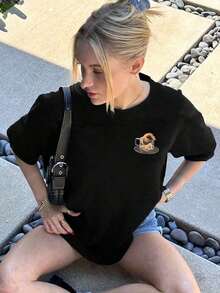 Women T-Shirts - Black - View 2