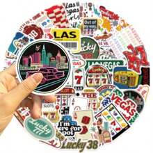 50Pcs Las S Stickers C Nevada Las S City Of L S Decorative Decals Girls Water Bott Lage Journal Pone Guitar Party Gt Fiti Sticker Pack - Las Vegas - Xem 3