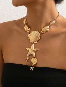 1 pieza Nuevo collar colgante de estilo océano creativo - Amarillo Oro - Ver 4
