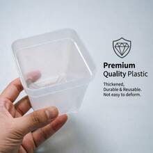 30pcs Mini Transparent Square Plastic Planter Pots With Trays And Labels Set, Suitable For Succulents, Seed Germination And Plant Propagation, Great For Indoor Planting And Greenhouse Use - One Size Fits All - View 3