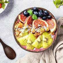 8 Pcs Natural Coconut Bowl Set, Boho Wooden Coconut Bowl With Spoon, Handmade Smooth Polished Coconut Shell Tableware, Lightweight Kitchen Utensils, For Salad, Oatmeal, Breakfast & Dessert (Includes 4 Coconut Shell Bowls & 4 Wooden Spoon) - Coconut Shell Bowl - View 11