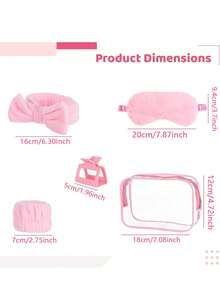 18pcs/6pcs SPA Party Gift Set - Pajama Party Set, Includes 3pcs/1pc Headbands, 3pcs/1pc Hair Clips, 3pcs/1pc Eye Masks, 6pcs/2pcs Wristbands And 1pc Makeup Bag, Perfect For SPA Theme Party, Birthday Party, Women's Pajama Party, Bridal Shower, Tea Party And Wedding Favors. - One Size Fits All - View 3