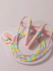 Adjustable Segmented Fitness Jump Rope With Soft Beads, Suitable For Children Boys And Girls Fitness Training And Weight Loss - Multicolor - View 1