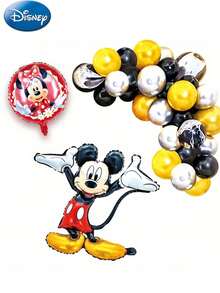 Bộ trang trí tiệc sinh nhật Mickey Mouse chính hãng Disney 51 món, bao gồm vòng cung bóng bay màu vàng, đen, bạc, rèm tua rua màu đỏ và khăn trải bàn, phụ kiện trang trí tiệc theo chủ đề, đạo cụ chụp ảnh sự kiện, quà tặng lễ hội. - A - Xem 5