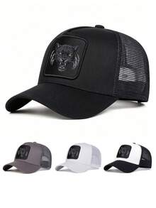 1pc Men's Baseball Mesh Cap With Wolf Head Animal Pattern, Outdoor Sun Protection Casual Mesh Hat, Suitable For Business, Travel, Beach, Unisex - Multicolor - View 14