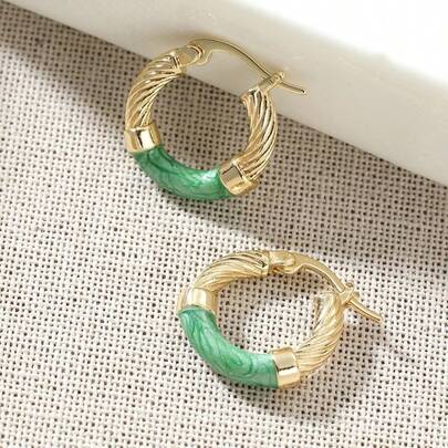 Vintage Gold Hoop Earrings, Women's Minimalist Delicate Small Round Earrings