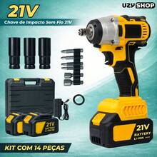 Cordless 450nm Impact Wrench With 2 X 21V Brushless Batteries And Carrying Case With 14 Accessories, Dual Voltage - 查看 9