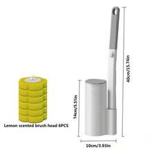 Recambios desechables de cepillo de baño con agente de limpieza incorporado, limpieza integral para el inodoro, juego de cepillo de limpieza montado en la pared del baño - Multicolor - Ver 19