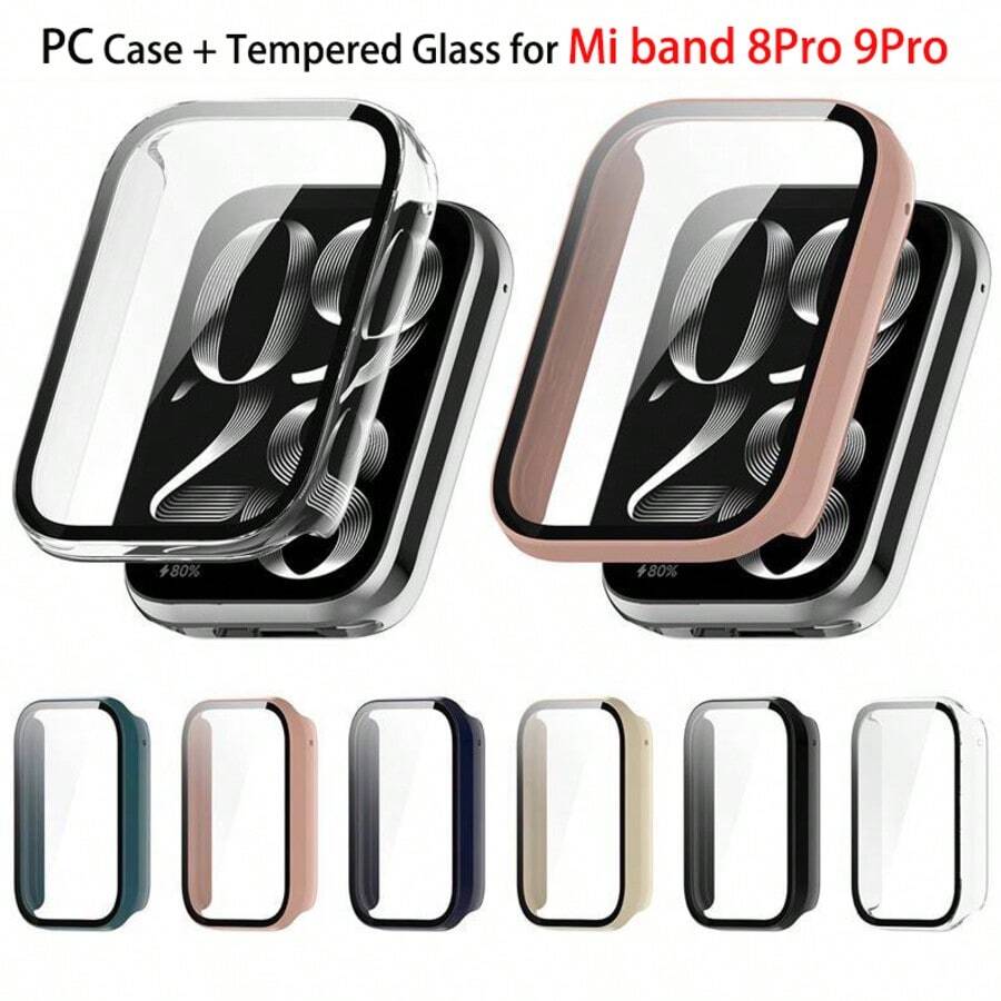 غطاء كمبيوتر + زجاج مقسى ل- Mi Band 8 Pro/9 Pro ، واقي شاشة فيلم مضاد للخدش وغطاء واقي صلب للحماية - متعدد الألوان - مشاهدة 1