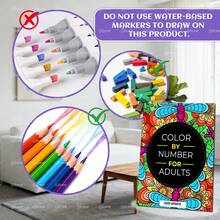 GDTME Number Coloring Task, Coloring By Number For Adults, Interesting Coloring Exercise, Improves Concentration, A Relaxing Gift, Gifts For Women, Birthday, Anniversary, Back-To-School Gifts, Stationery, Father's Day Gifts, With 5 Stickers. - Number Coloring - View 5