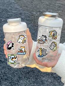 50張卡通貓咪貼紙，可愛療癒動物貼紙，適用於手機殼、水壺、筆記本電腦、筆記本、計畫本、辦公桌等裝飾用品 - 彩色 - 查看 7