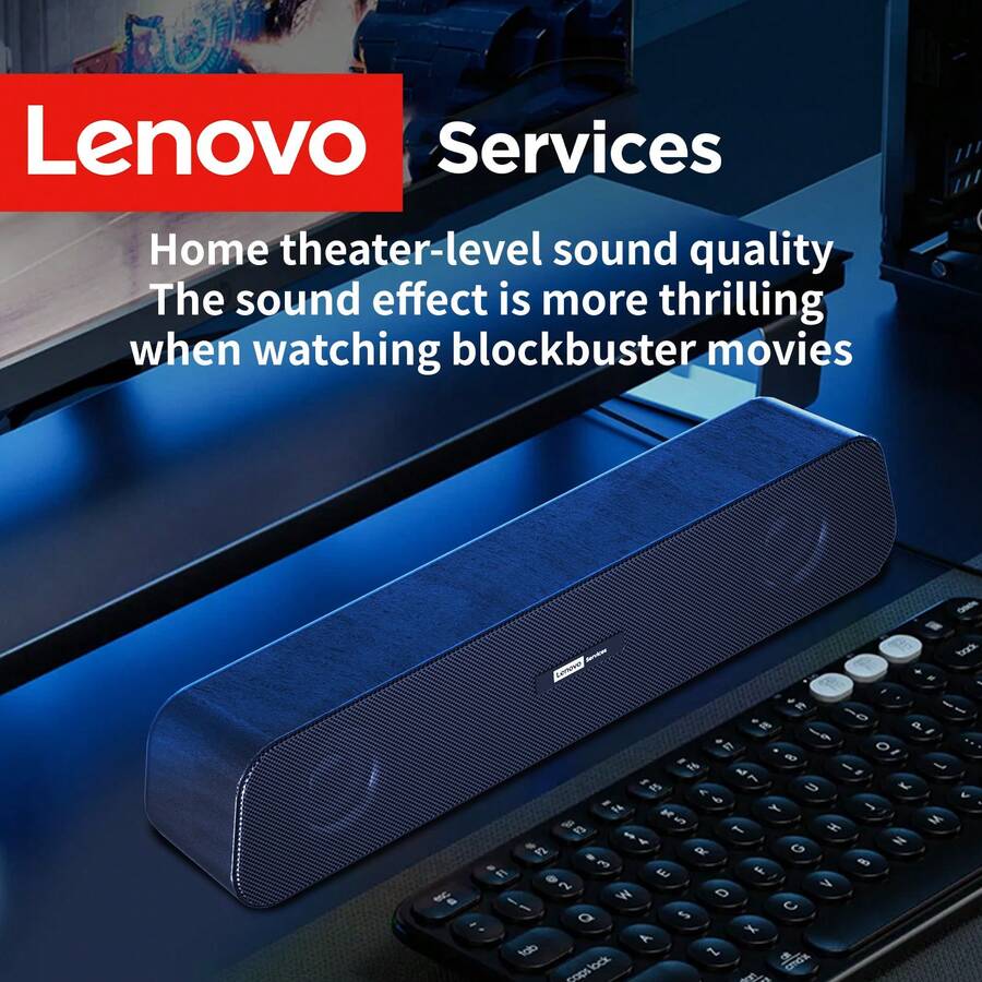 Lenovo B01 Desktop Speaker | Wired USB Connection | Bass Enhanced Stereo | Elongated Design Computer Speaker - View 1