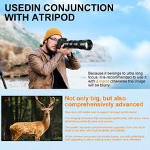 420-800mm F8.3-16 超远摄镜头，T卡口 | 兼容单反/微单相机，手动对焦，铝合金镜身，多层镀膜光学镜片，适用于野生动物、观鸟和风景摄影 - 查看 4