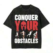 Camisetas Spartan Race Lavadas, Ropa Urbana, Camisetas Cool de Hip Hop, Camiseta Sparta Super, Camisetas de Algodón para Hombre y Mujer, Estampados Harajuku, Conjuntos de Verano para Mujer, - Blanco - Ver 10