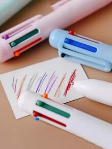[Customized] 1/6pcs Personalized Colorful Ballpoint Pens, Customizable Name And Logo, Personalized Text ID Label, Colorful Clip Ink Pens, Suitable For Teachers, Students, Office Supplies, Christmas, Valentine's Day, Thanksgiving Gifts - Multicolor - View 4