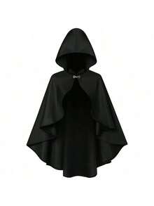 COS Retro Halloween Renässans Cape med Huva för Vuxna, Medeltida Stil, Scendräkt - Bourgogne - Visa 3