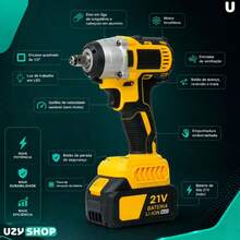 Cordless 450nm Impact Wrench With 2 X 21V Brushless Batteries And Carrying Case With 14 Accessories, Dual Voltage - 查看 6