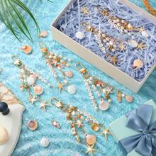 Mvyc Seashell Keychain Making Kit, Ocean DIY Handmade Keychain With Star, Pearl, Seahorse, Letter Beads, Keychain Clips And Tools, Suitable For Backpacks, Wallets, Handbags, Handmade DIY Supplies - Butterfly - View 4