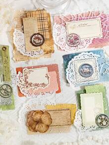 1 Set Of Assorted Materials, Vintage Stationery Series, Retro Scrapbooking DIY Decorative Paper Pack - Multicolor - View 6