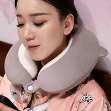 1 chiếc gối kê cổ hình chữ U dễ thương hoạt hình, gối kê cổ khi đi du lịch trên xe hơi, gối kê cổ khi ngủ trên máy bay và tàu cao tốc. - Nhiều màu - Xem 8