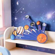 hoojojo Lernkarten Sonnensystem, MINT Astronomie-Werkzeug, Montessori kognitive Ressource, rotierende Planetenausstellung, Schul- und Haushaltsbildungsmaterial, Schul-Grundausstattung - Verschiedenfarbig - Übersicht 9