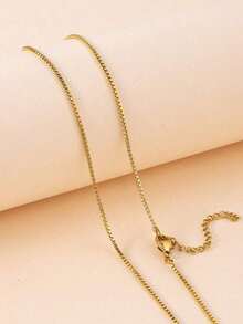 Men's Minimalist 1.8MM Box - Style Stainless - Steel 18K Gold - Plated Chain Necklace: Durable, Non - Fading, Perfect For Sporty & Daily Looks - 彩色 - 查看 4