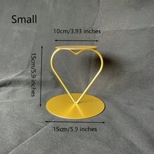 1pc Elegant Gold Heart-Shaped Floating Cake Stand, Metal Dessert Display Rack Suitable For Wedding, Birthday Party - Multicolor - View 6