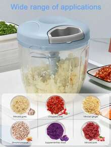 1pc Extra-Large Capacity Manual Food Chopper, Multi Functional Garlic Masher, Portable Hand Pull String Garlic Mincer Onion Cutter, (Two Sizes Available)Vegetable Cutter, Manual Food Chopper, Vegetable Chopper, Meat Chopper, Garlic Crusher, Meat Masher, Creative Fruit Grinder, Kitchen Gadgets - Multicolor - View 5