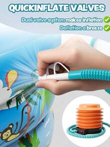 1 pieza Piscina inflable con dosel, piscina de PVC para entretenimiento familiar para fiestas de agua al aire libre, sin necesidad de electricidad ni baterías, incluye múltiples accesorios - A - Ver 8