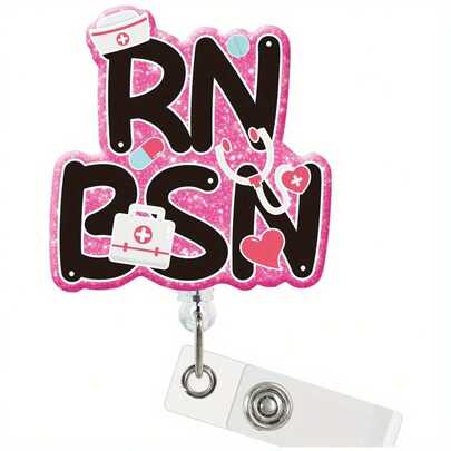 2D ID Badge With Clip, Designed Specifically For Registered Nurses, Is Perfect For Displaying Nursing Name Tags And For RN And BSN Professionals To Use In The Workplace