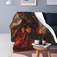 Anime Overlord Ainz Ooal Gown Blanket Unisex Blankets Soft Plush Fleece Throw Blankets For Couch Sofa Bedding Living Room - 黑色 - 查看 5