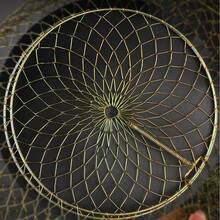 1 pièce Cage de pêche portable pliable, en métal, (Petite/Moyenne/Grande) Piège à poissons pliable tressé, idéal pour contenir les poissons, les crevettes, les crabes, outil et accessoire de pêche - Spécifications multiples - Voir 10