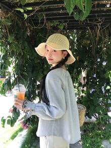 Unisex Hollow Out Bucket Hat, 2026 New Women's Summer Travel Vacation Sun Protection Hat, Suitable For Fishing, Travel And Outdoor Activities,Beach,Holiday - Multicolor - View 3