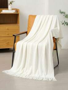 1 chiếc chăn dệt kim, thích hợp dùng cho giường, văn phòng, ghế sofa, xe hơi, ngủ trưa, chăn đắp. - Cà phê sữa lớn - Xem 1