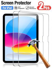 Bộ 2 miếng dán màn hình cho iPad thế hệ thứ 10 10.9 inch (2022), [Tương thích với Face ID & Apple Pencil], Kính cường lực siêu cứng, Chống trầy xước, Không bọt khí, Độ phân giải cao, Chống vỡ, Chống bám vân tay, Miếng dán màn hình máy tính bảng cho iPad Mini/Air/Pro, Chống nước, Chống sốc, Chống rơi, Phủ toàn màn hình. - 2 miếng - Xem 2
