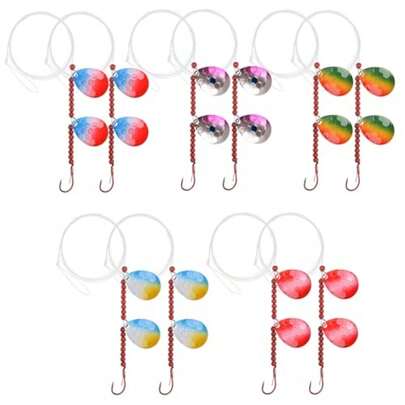 Walleye Spinner Rig Kit Pack Crawler Harness Live Bait Rigs Walleye Rig Ado Spinner Blades Beads Octopus Hook Freshwater Saltwater Fishing Lure Rigs