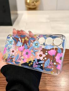 1件裝美觀彩色花朵蝴蝶好運軟手機殼保護套，適用於 iPhone 17/17 Air/17 Pro/17 Pro Max、Honor、Galaxy A04e/12/A13/A14/A34/A50/A52/A53/A54/S21/S22/S23/S24/S25/S25 Ultra、6A/7A/8A/12T/13T - 無色 - 查看 3