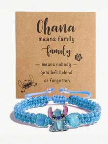 1 chiếc vòng tay hợp kim thủ công bện điều chỉnh được hình Stitch hoạt hình Disney, món quà tinh tế thích hợp dành cho bạn bè và người yêu! - Nhiều màu - Xem 16