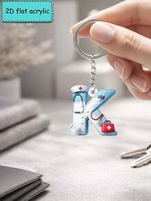 Móc khóa chữ cái đồng phục y tá 2D bằng acrylic phẳng, móc khóa sáng tạo, chủ đề y tá, phụ kiện thời trang, phù hợp cho nhiều dịp, món quà hoàn hảo cho bạn bè. - Y tá A - Xem 23