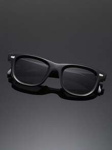 1 pieza Gafas decorativas de montura redonda minimalista y casual, versátiles para hombres, adecuadas para uso diario, fiesta, estilo callejero, verano, casual, negocios, citas, sesión de fotos, al aire libre, Y2K - negro todo gris - Ver 2