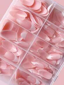 120pcs 12 Sizes Nude Pink Full Cover Glossy French Manicure False Nails, Press-On Nail Art Supplies - Multicolor - View 3