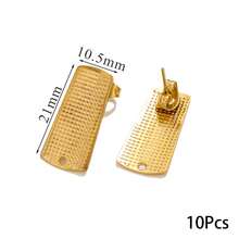 10 chiếc chốt khuyên tai bằng thép không gỉ 304 mạ vàng 18K, có vòng hàn, thiết kế đơn giản, đế phẳng không có lỗ xỏ khuyên, phụ kiện làm trang sức khuyên tai DIY, không gây dị ứng và chống oxy hóa. - Hoa tai - Xem 10