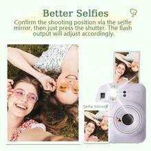 FujiFilm Mini 12 Instant Camera: Parallax Correction Optimizes Framing; 60mm Lens Provides Clear Imaging; Auto Exposure Control; 0.3-0.5m Macro Mode; 306g Lightweight Body; Versatile Shooting For Various Scenarios; Instant Imaging Camera. - View 2