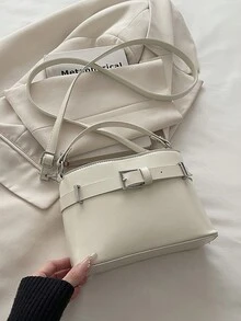Borsa a tracolla in PU semplice, nuova borsa a tracolla da donna alla moda per il lavoro e gli spostamenti quotidiani - Multicolore - Visualizzare 13