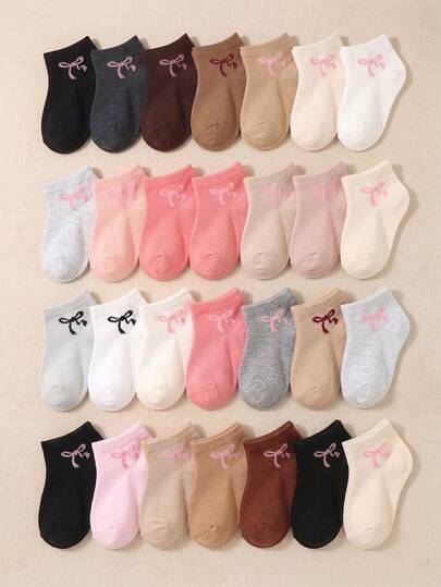 6/12/24 pares de calcetines de tobillo para bebé con lazo de jacquard rosa suave y transpirable, calcetines deportivos de moda para niñas con diseño de lazo lindo, calcetines elásticos cómodos y sin restricciones para uso diario, adecuados para niños de 0 a 36 meses en primavera/verano, uso diario y vuelta al colegio, calcetines para bebé, calcetines para niñas, calcetines de tobillo, calcetines con lazo, calcetines deportivos, regalo de vuelta al colegio, regalo para recién nacido, artículo esencial para revelación de género