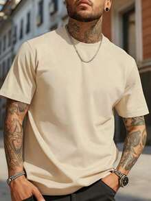 Men's Casual Solid-Color Short-Sleeved T-Shirt, Suitable For Summer, Comfortable And Breathable, Stylish. Women's Casual Cotton T-Shirt - 黑與白 - 查看 12