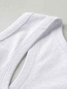 Norcotton White 100% Cotton Ribbed Tank Top, Men's Undershirt For Sports & Fitness - White - View 7