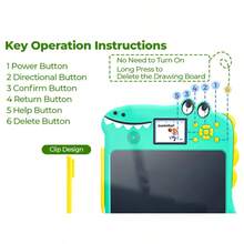 GCCSJ Kids Drawing Board,Dinosaur Shaped LCD Writing Tablet For Kids - Educational Toy Doodle Board With Colorful Drawing Screen & Sound, Reusable Electronic Writing Pad For Boys Girls, Ideal Birthday/Christmas/Easter Gifts, Back To School & Travel Entertainment Kids Drawing Board (Green) - Green - View 12