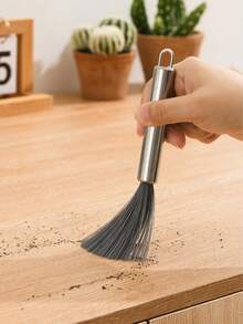 1pc Cordless Multipurpose Stainless Steel Long Handle Cleaning Brush, Convenient For Cleaning Living Spaces - A - View 4