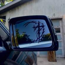 Stiker Cermin Salib Sigilisme Siber, Stiker Cermin Mobil Sigil Gotik, Estetika Gelap - stiker - View 5
